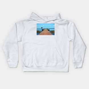 Sunbathing On The Dock Kids Hoodie